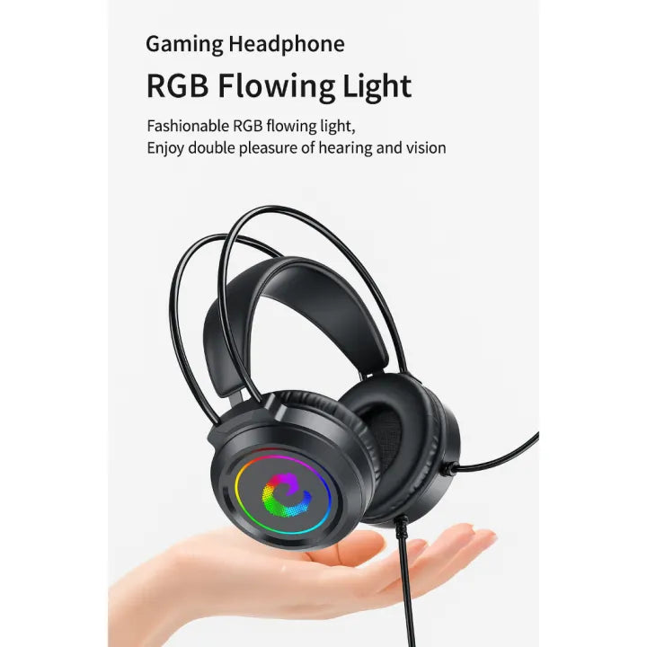 H85 RGB Gaming Headset with Microphone – Surround Sound Stereo Bass Headphones