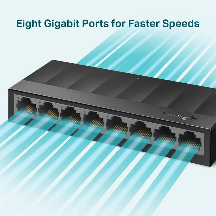 TP-Link LS1008G Ethernet Switch 8 Port Gigabit Plug & Play Unmanaged Network