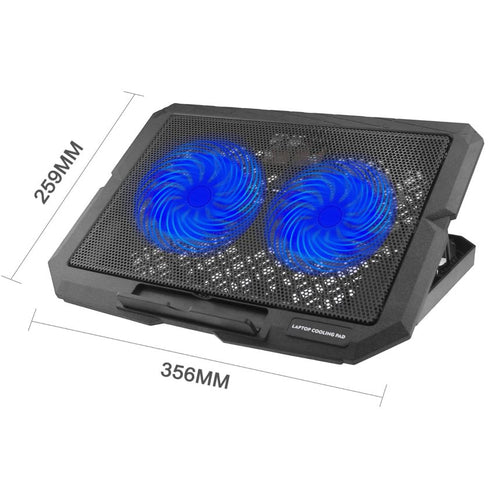 Cooling Pad N-99 with 2 USB,LED Lights – Silent, Ergonomic, High-Airflow Laptop Cooler