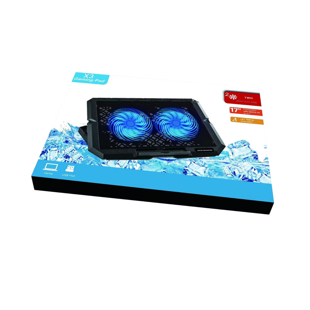 Cooling Pad N-99 with 2 USB,LED Lights – Silent, Ergonomic, High-Airflow Laptop Cooler