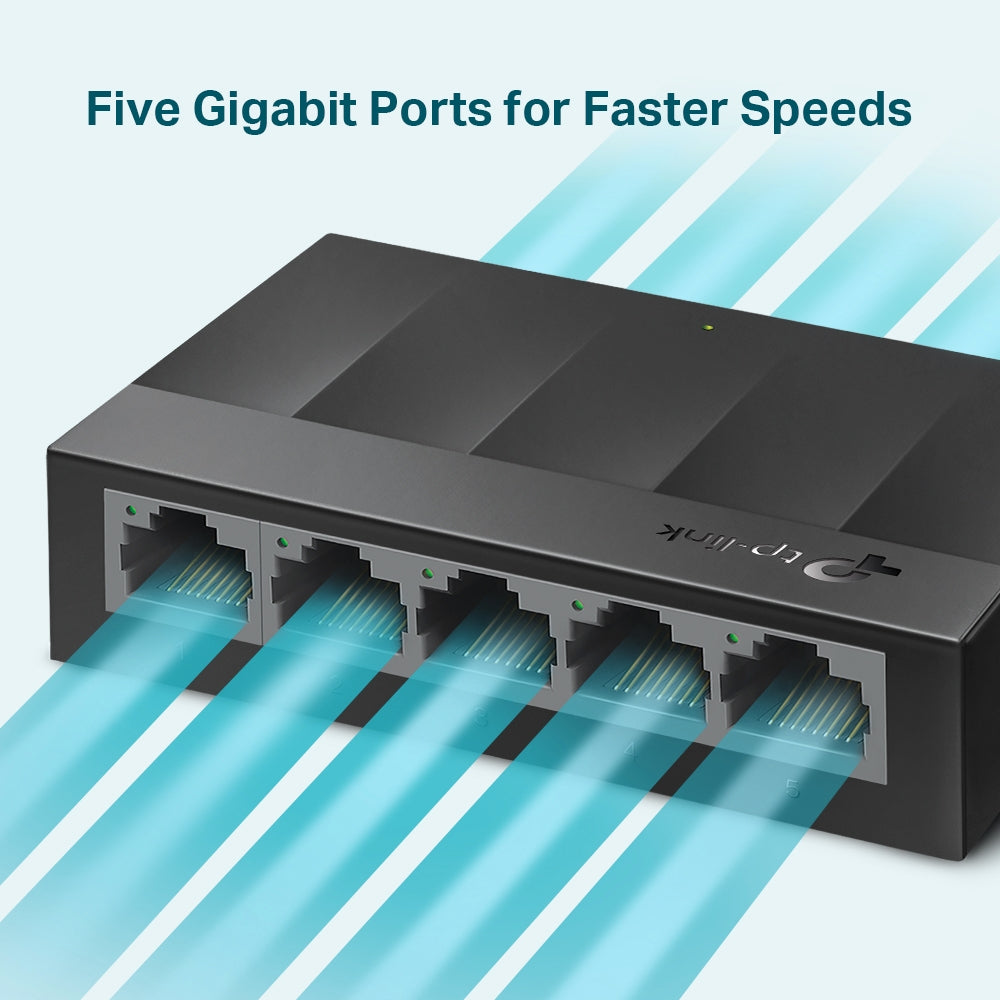 TP-Link LS1005G Ethernet Switch 5 Port Gigabit Plug & Play Unmanaged Network