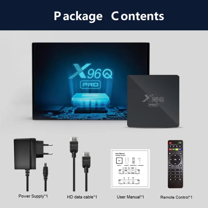 X96 Q PRO Android Box Android 15 TV Box – 4K HDR Ultra HD Streaming Device with 8GB RAM + 128GB Storage, 2.4G WiFi, HDMI Output