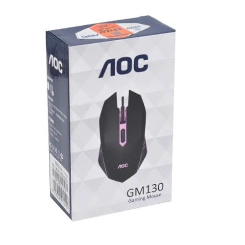 AOC GM130 High-Precision USB Gaming Mouse – Black Edition, 3-Step DPI Switch