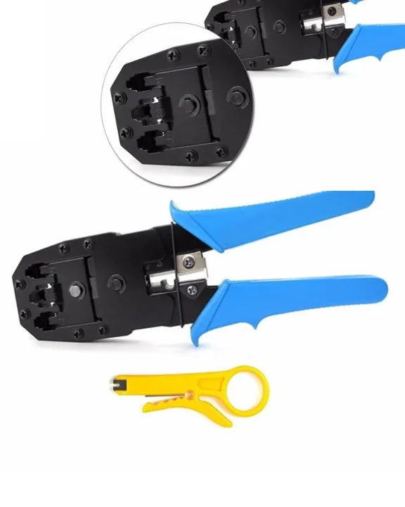 Multifunctional Network Crimping Tool cable crimper with Stripperings for RJ45, RJ11 ethernet telephone cable plug connector keystone
