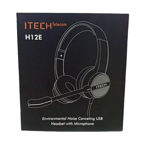 ITech H12E Headphone Environmental Noise Cancelling – Professional USB Headset with Crystal-Clear Audio and All-Day Comfort