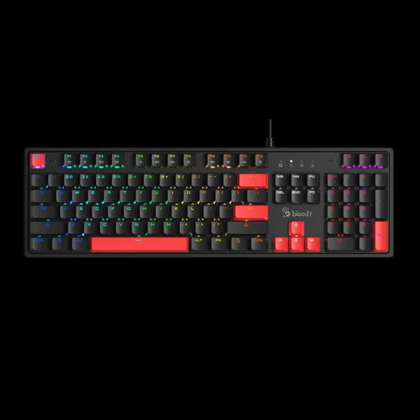 Bloody S-520N RGB Mechanical Gaming Keyboard – Wired USB, Dynamic RGB Backlighting, Durable Mechanical Switches